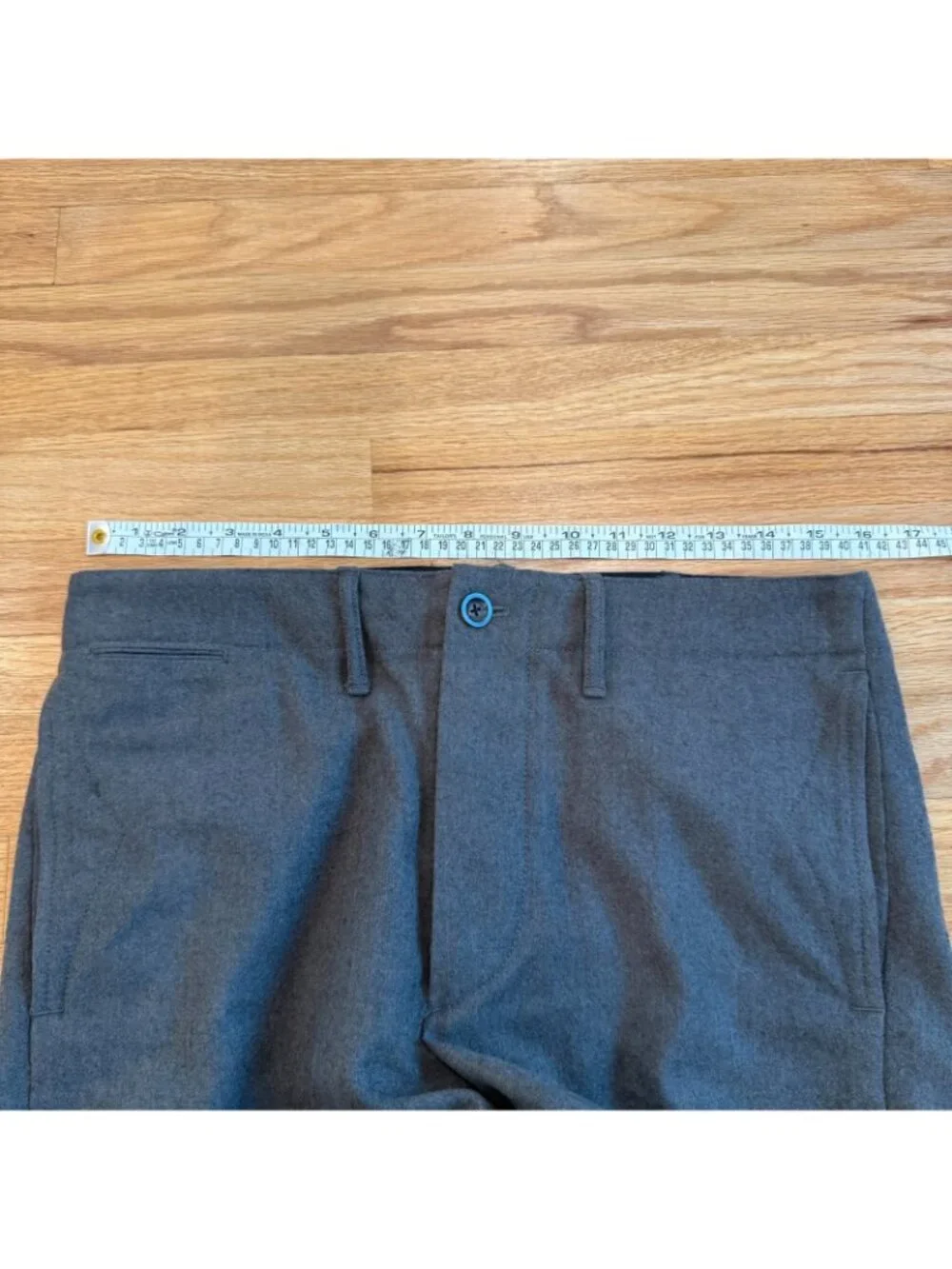 Double RL RRL Grey Wool Straight Fit Officer Trousers 30/27